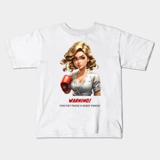 Sassy Punch Female Fighter Kids T-Shirt